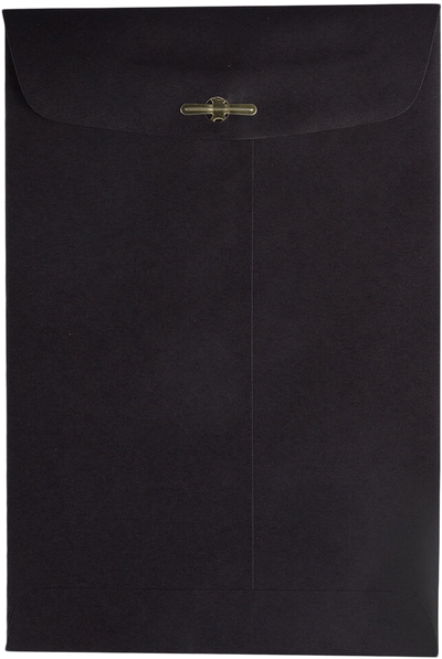 Smooth Midnight Black 24lb 6 x 9 Open End Envelopes with Clasp
