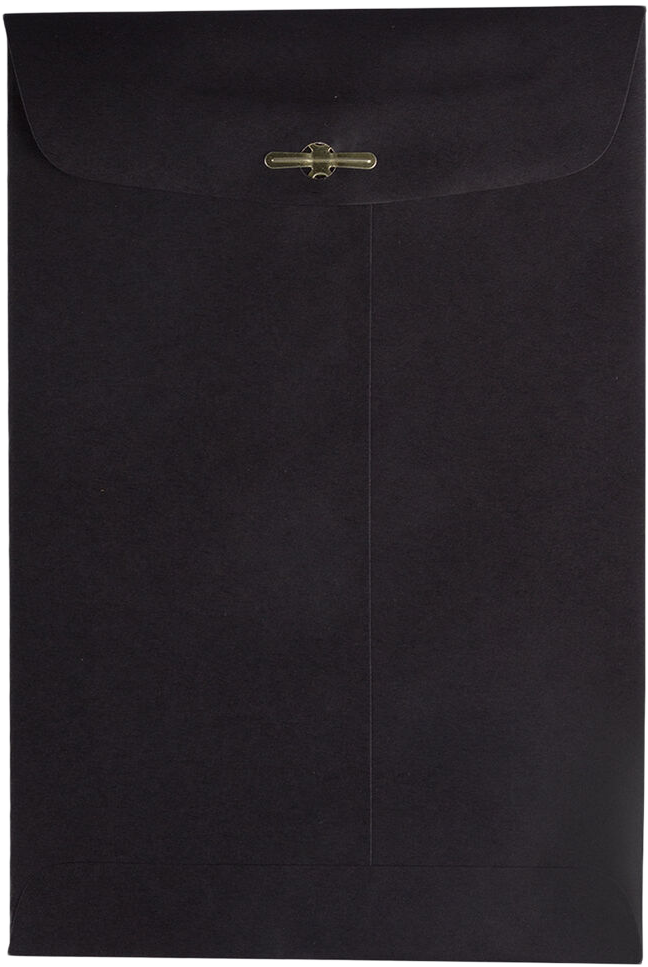 Smooth Midnight Black 24lb 6 x 9 Open End Envelopes with Clasp