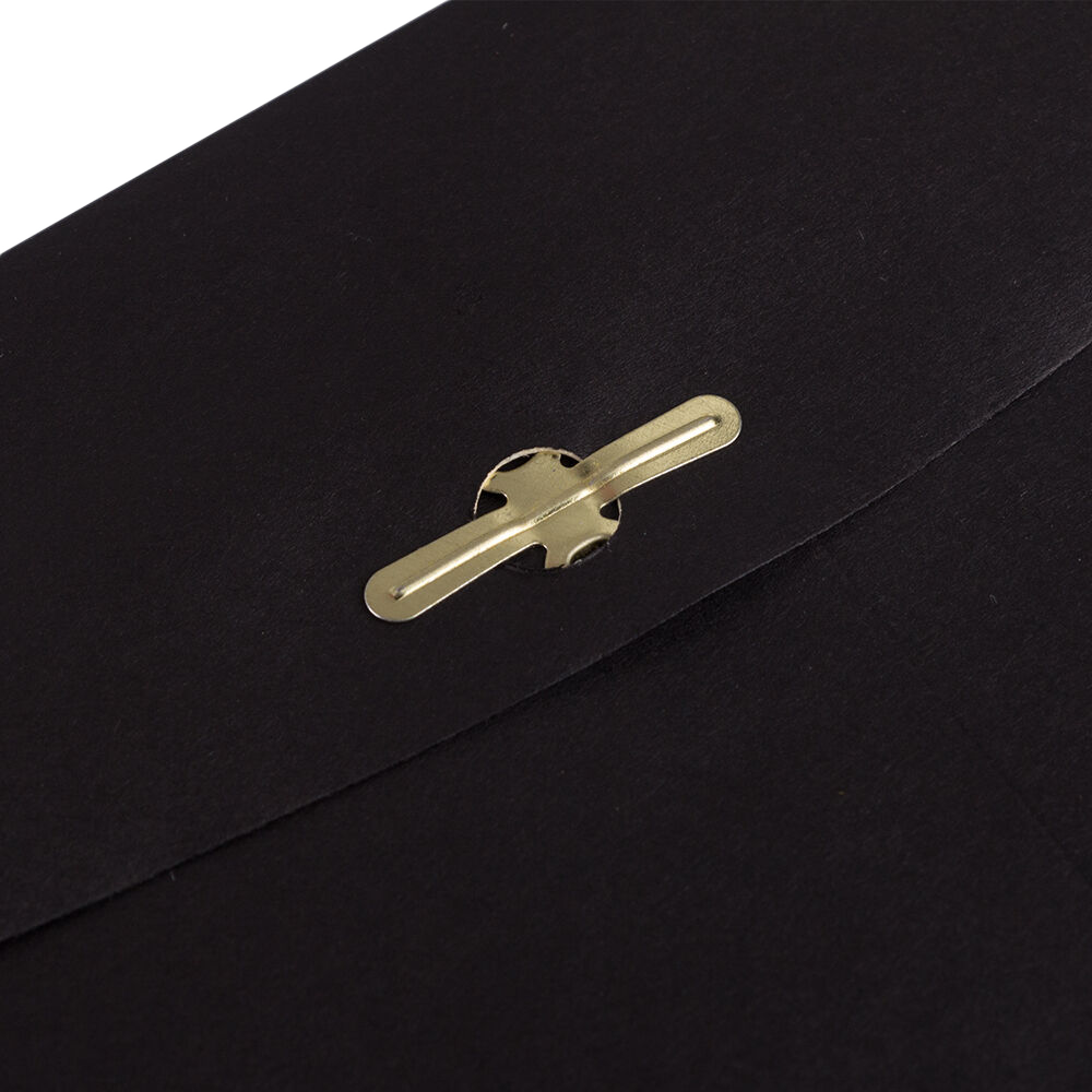 Smooth Midnight Black 24lb 6 x 9 Open End Envelopes with Clasp