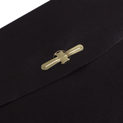 Smooth Midnight Black 24lb 6 x 9 Open End Envelopes with Clasp