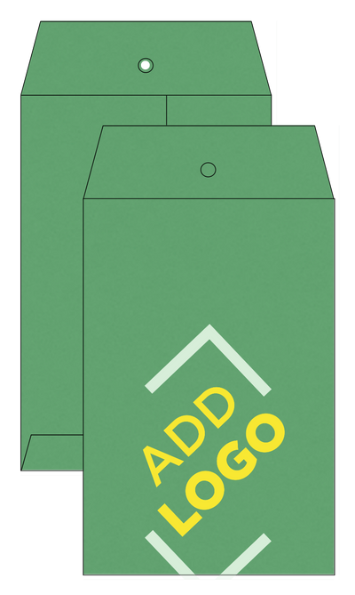 Holiday Green 24lb 6 x 9 Open End Envelopes with Clasp