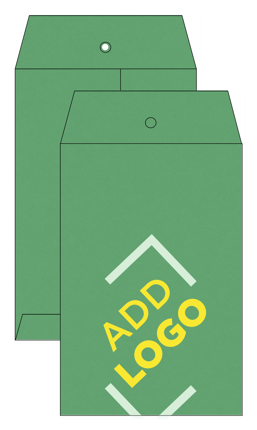 Holiday Green 24lb 6 x 9 Open End Envelopes with Clasp