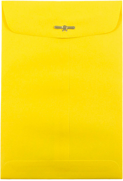 Yellow 24lb 6 x 9 Open End Envelopes with Clasp