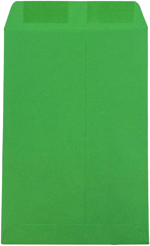 Holiday Green 24lb 6 x 9 Open End Envelopes