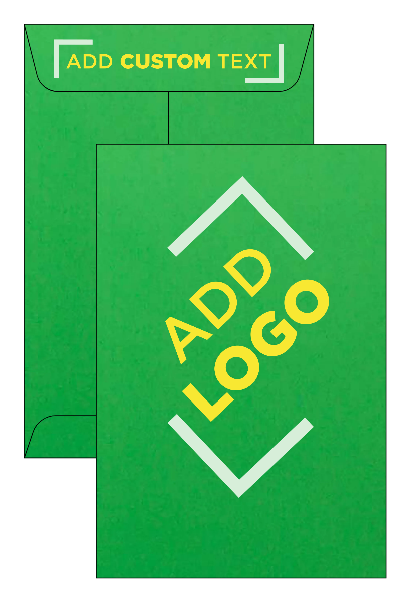 Holiday Green 24lb 6 x 9 Open End Envelopes