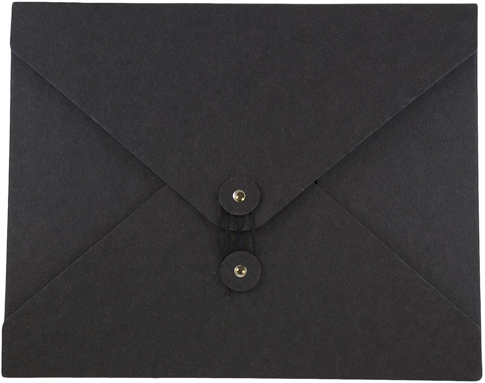 Black Kraft Medium 9 1/2 x 12 x 1/4 Button and String Portfolios
