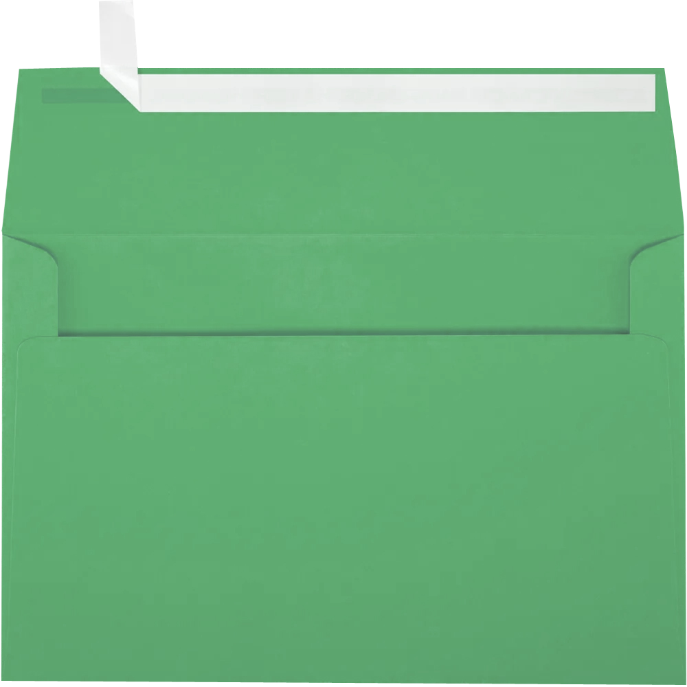 Holiday Green 32lb A9 Invitation Envelopes (5 3/4 x 8 3/4) with Peel & Seal