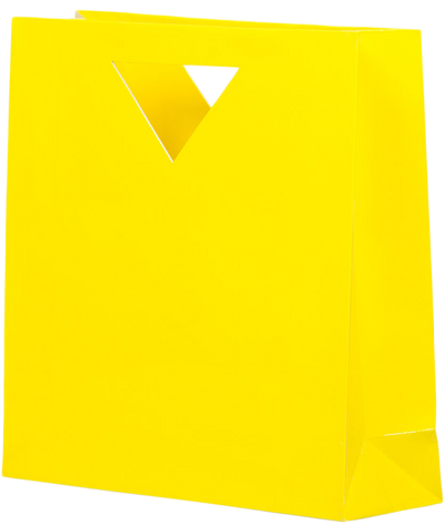 Yellow Medium Glossy Gift Bags with Die-Cut Handles (12 x 12 x 4)
