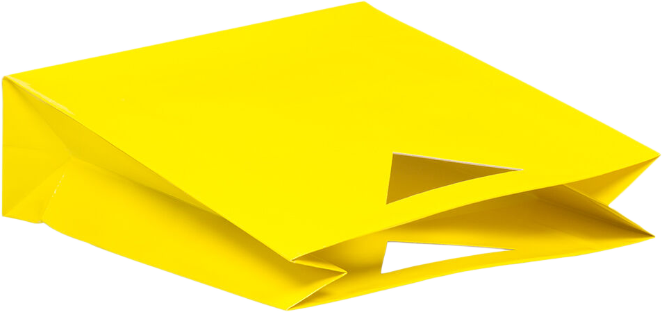 Yellow Medium Glossy Gift Bags with Die-Cut Handles (12 x 12 x 4)