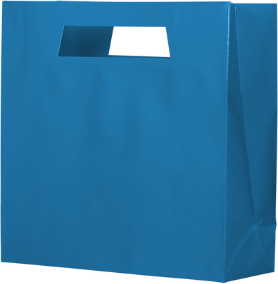 Blue Large Glossy Gift Bags with Die-Cut Handles (15 x 15 x 5 1/2)