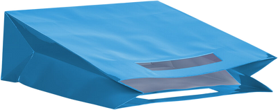 Blue Large Glossy Gift Bags with Die-Cut Handles (15 x 15 x 5 1/2)
