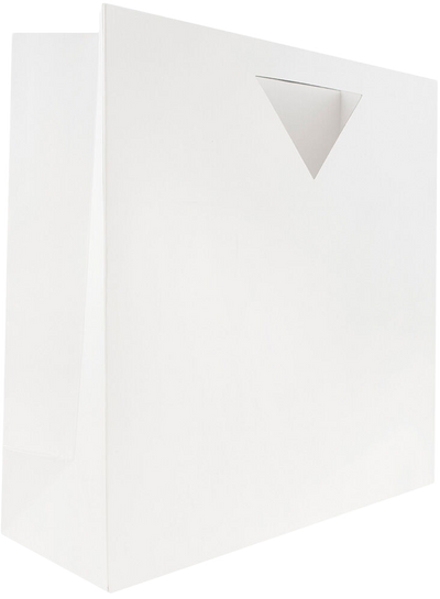 White Large Matte Bags with Die-Cut Handles (15 x 15 x 5 1/2)