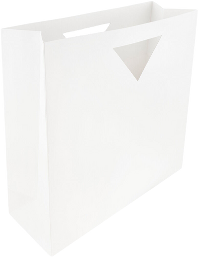 White Large Matte Bags with Die-Cut Handles (15 x 15 x 5 1/2)