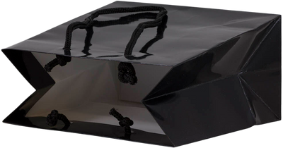 Black Small Glossy Gift Bags (6 1/2 x 6 1/2 x 3 1/2)