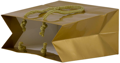 Gold Small Glossy Gift Bags (6 1/2 x 6 1/2 x 3 1/2)