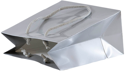 Silver Small Glossy Gift Bags (6 1/2 x 6 1/2 x 3 1/2)