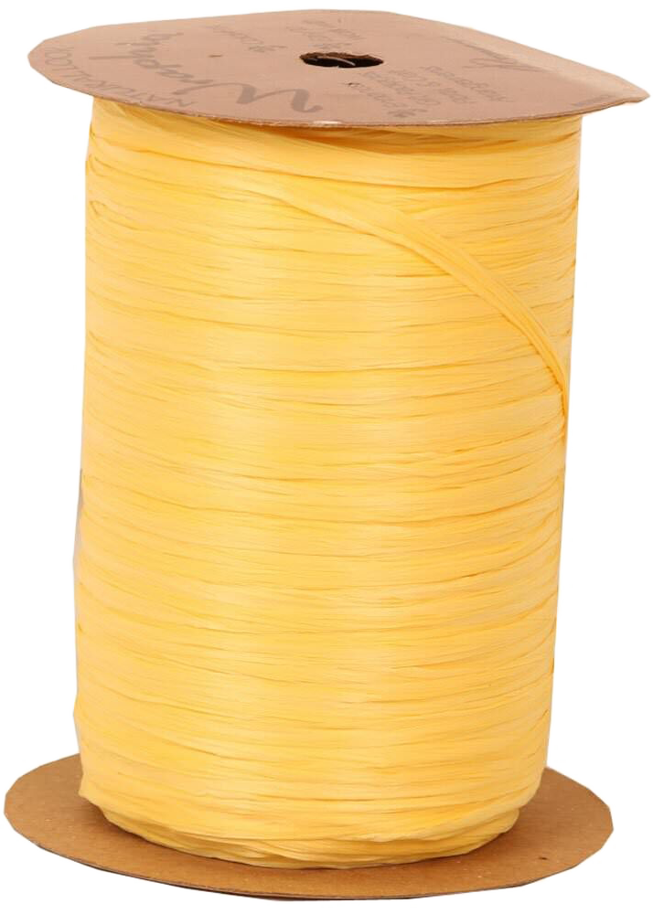 Yellow 1/4 Inch x 100 Yards Wraphia Ribbon