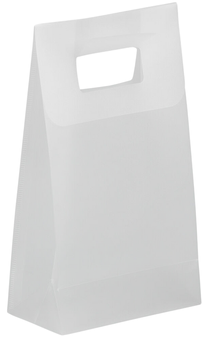 Clear Frosted Medium Plastic Lunch Bags (4 3/4 x 8 1/4 x 2 1/2)