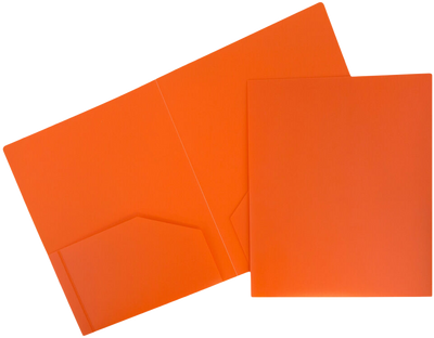 Orange 9 x 12 Plastic Heavy Duty Folders