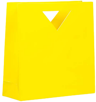 Yellow Medium Glossy Gift Bags with Die-Cut Handles (12 x 12 x 4)
