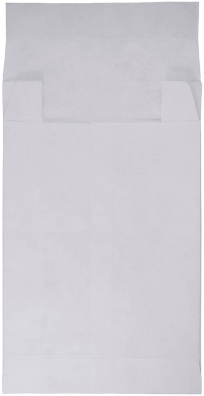 White Tyvek 14lb 10 x 12 x 4 Open End Envelopes with Peel & Seal