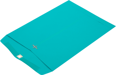 Sea Blue 24lb 10 x 13 Open End Envelopes with Clasp