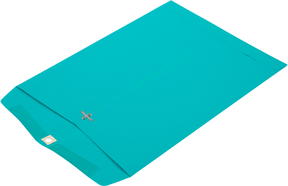 Sea Blue 24lb 10 x 13 Open End Envelopes with Clasp