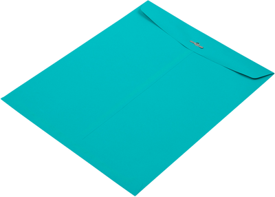 Sea Blue 24lb 10 x 13 Open End Envelopes with Clasp