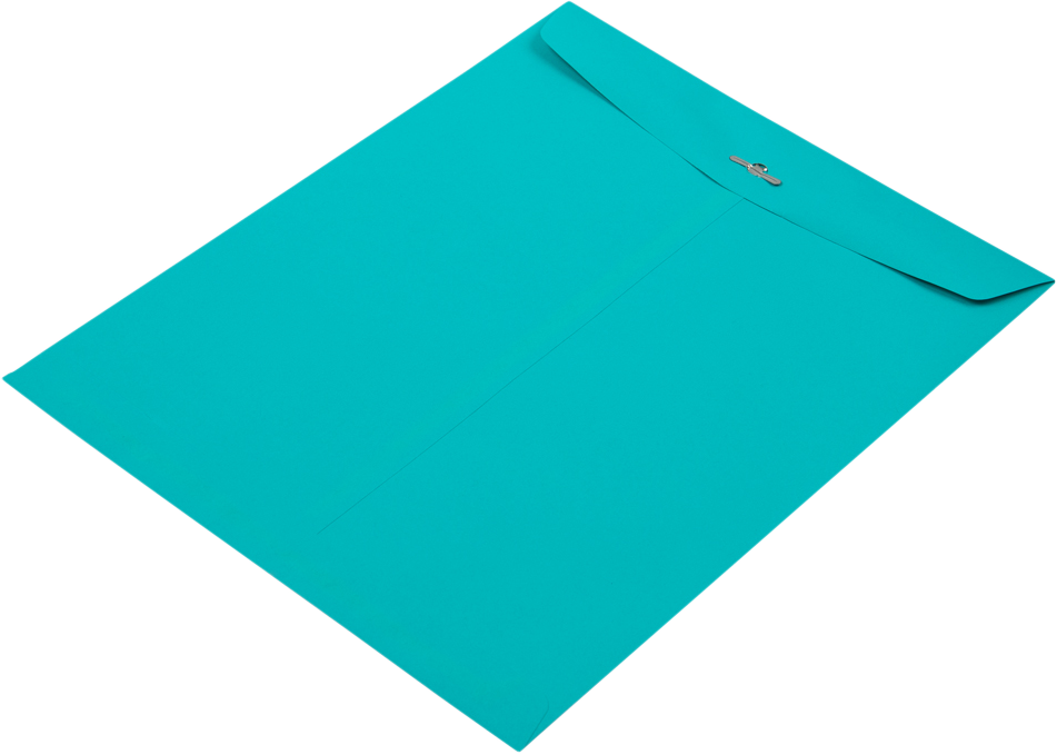 Sea Blue 24lb 10 x 13 Open End Envelopes with Clasp