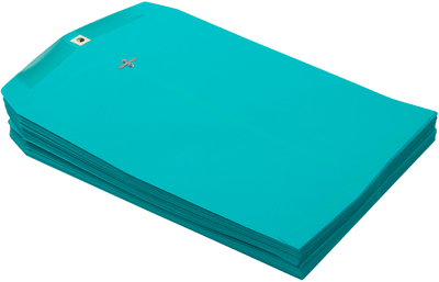 Sea Blue 24lb 10 x 13 Open End Envelopes with Clasp