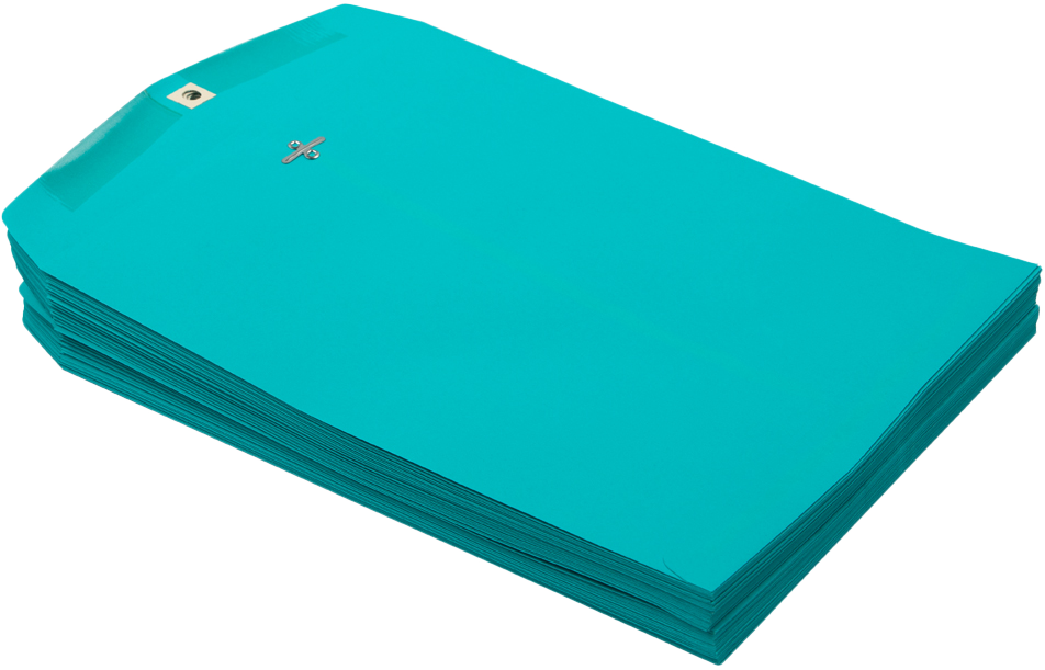 Sea Blue 24lb 10 x 13 Open End Envelopes with Clasp