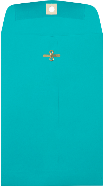 Sea Blue 24lb 6 x 9 Open End Envelopes with Clasp