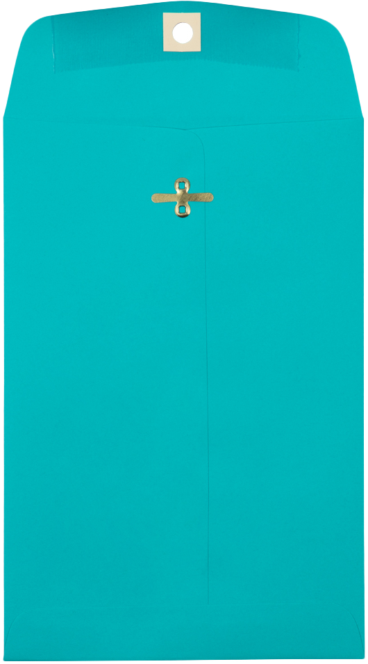Sea Blue 24lb 6 x 9 Open End Envelopes with Clasp