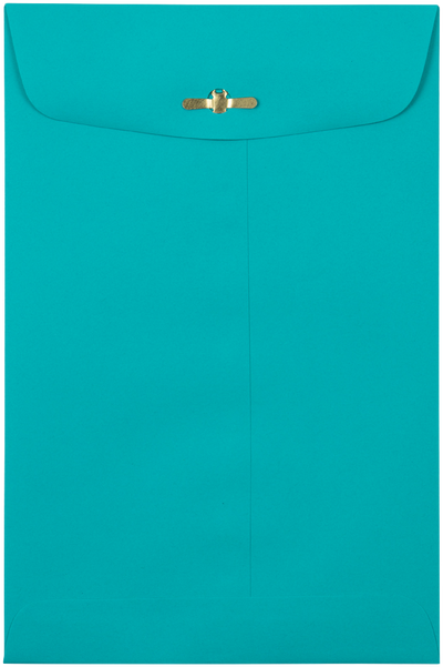 Sea Blue 24lb 6 x 9 Open End Envelopes with Clasp