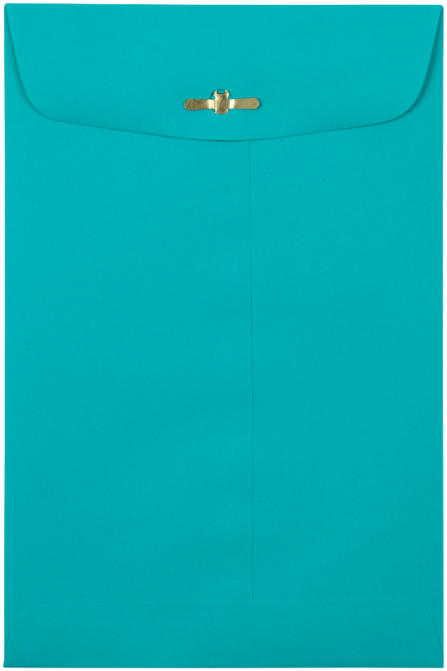 Sea Blue 24lb 6 x 9 Open End Envelopes with Clasp