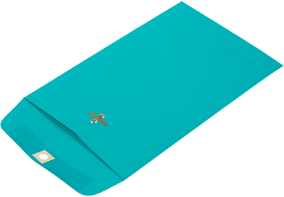 Sea Blue 24lb 6 x 9 Open End Envelopes with Clasp