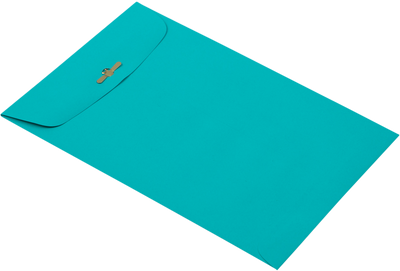 Sea Blue 24lb 6 x 9 Open End Envelopes with Clasp
