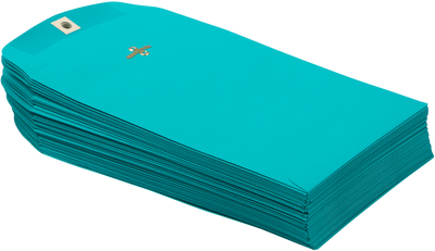 Sea Blue 24lb 6 x 9 Open End Envelopes with Clasp