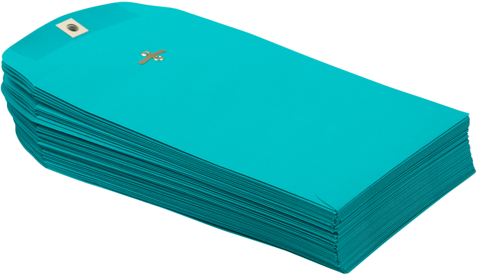 Sea Blue 24lb 6 x 9 Open End Envelopes with Clasp
