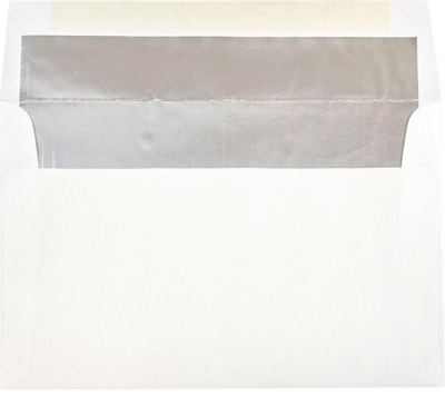 White with Silver Foil Lining 24lb A10 Invitation Envelopes (6 x 9 1/2)