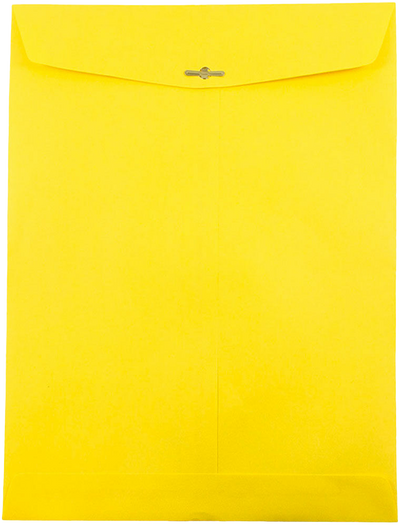 Yellow 24lb 10 x 13 Open End Envelopes with Clasp