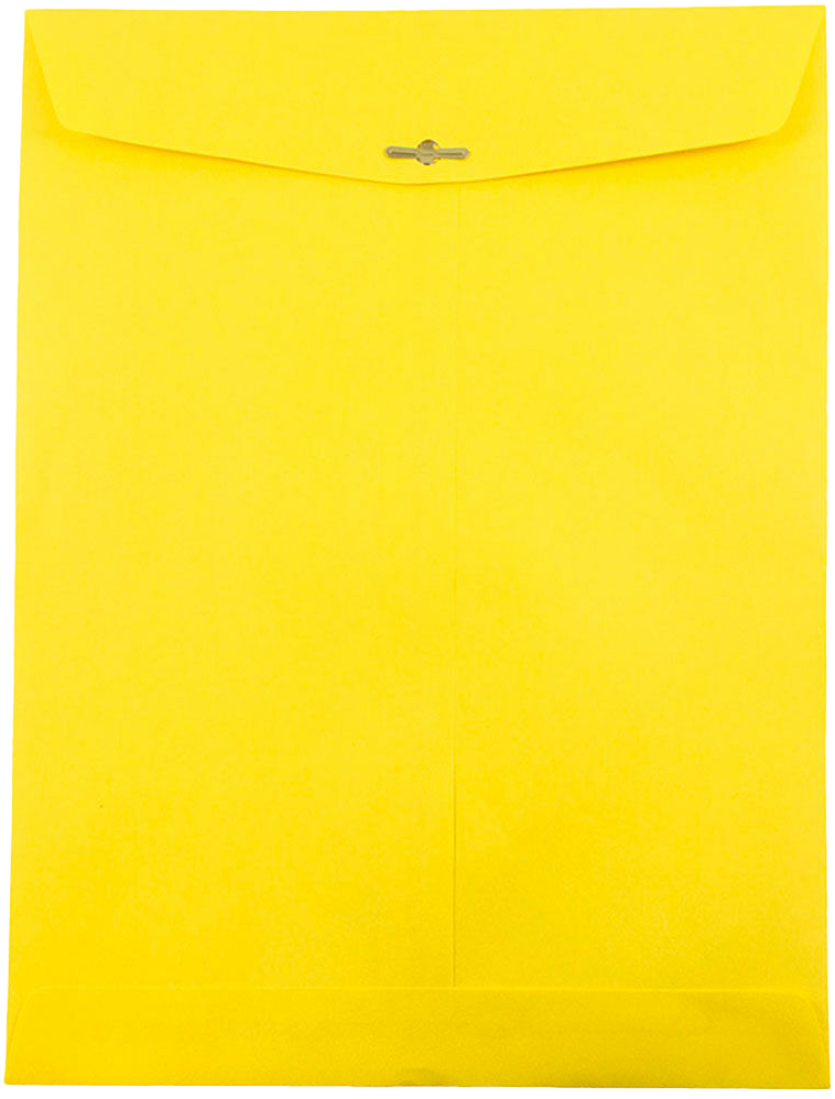 Yellow 24lb 10 x 13 Open End Envelopes with Clasp