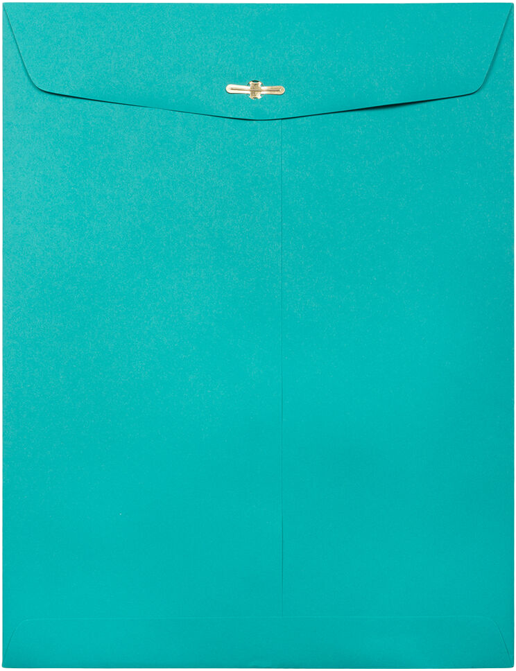 Sea Blue 24lb 9 x 12 Open End Envelopes with Clasp