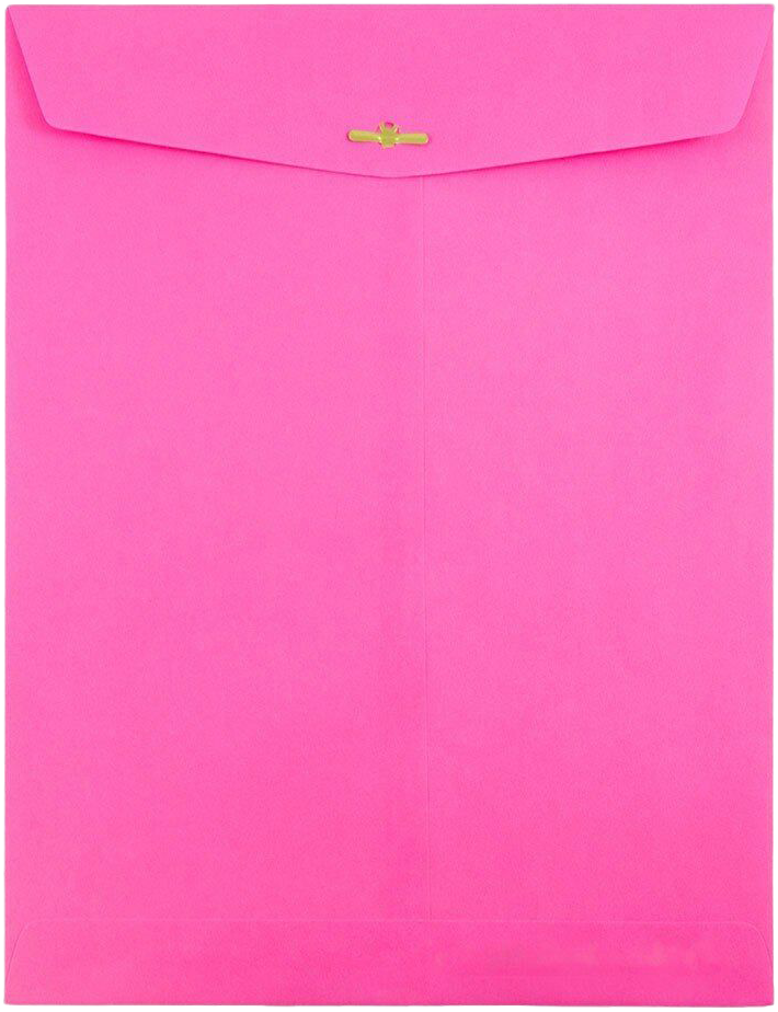 Fuchsia Pink Magenta 24lb 10 x 13 Open End Envelopes with Clasp