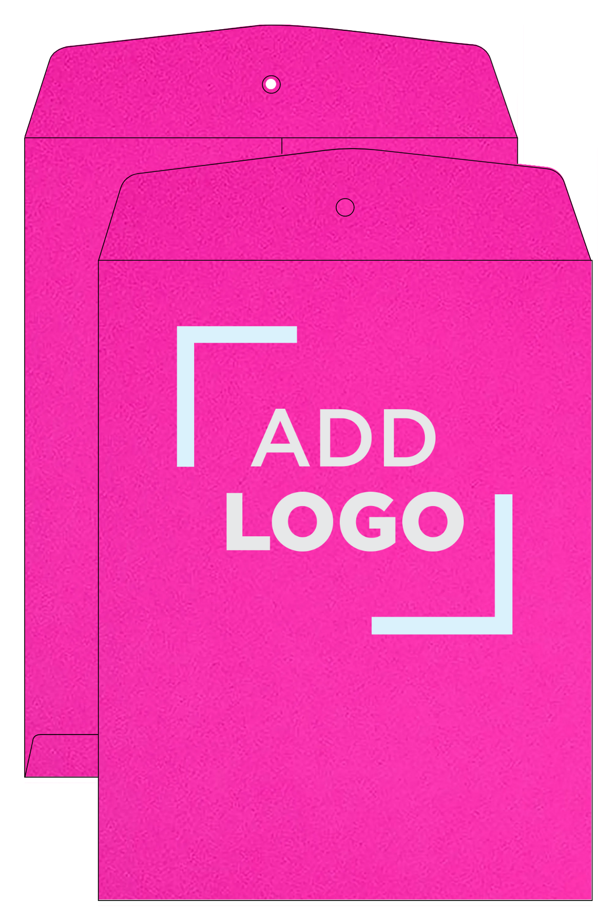 Fuchsia Pink Magenta 24lb 10 x 13 Open End Envelopes with Clasp
