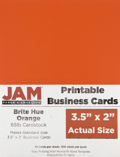 Bright Orange Business Cards - 100 Pack