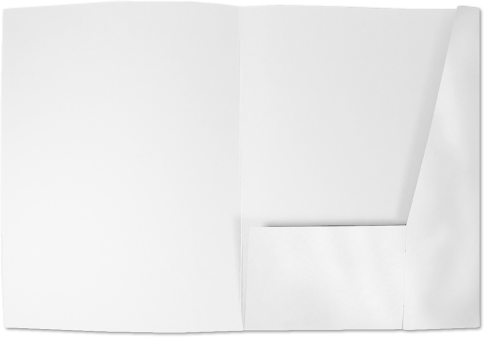 9 x 12 No Glue Pocket Folder - Glossy White