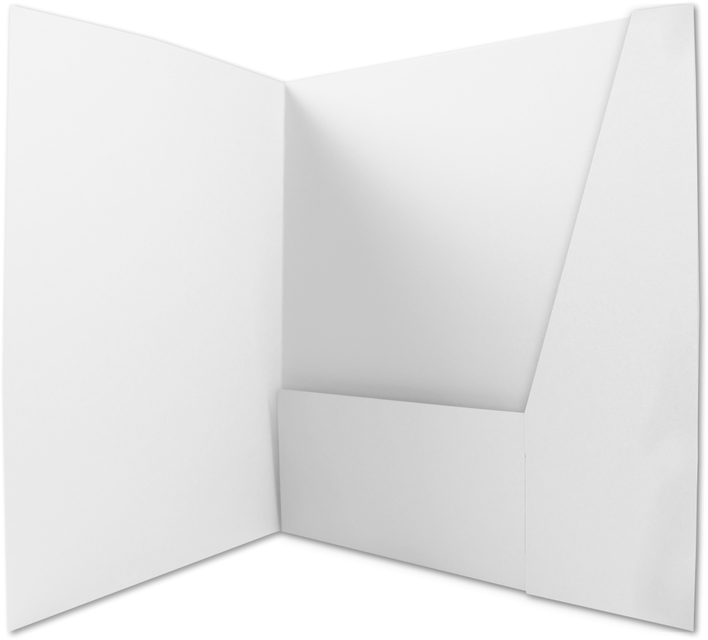 9 x 12 No Glue Pocket Folder - Glossy White