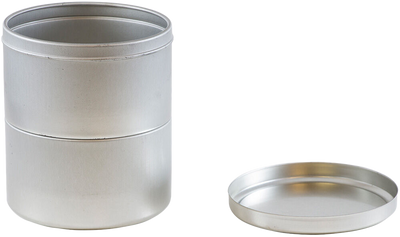 Double Silver Small Tins (3 1/4 x 3 1/4 x 2 1/4) - 2 Pack