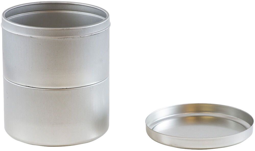 Double Silver Small Tins (3 1/4 x 3 1/4 x 2 1/4) - 2 Pack